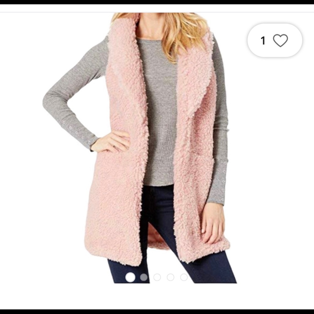 Betsey Johnson Blush Pink Sherpa Vest